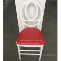 White Plastic Resin Stackable Phoenix Chair with Red PU Cushion